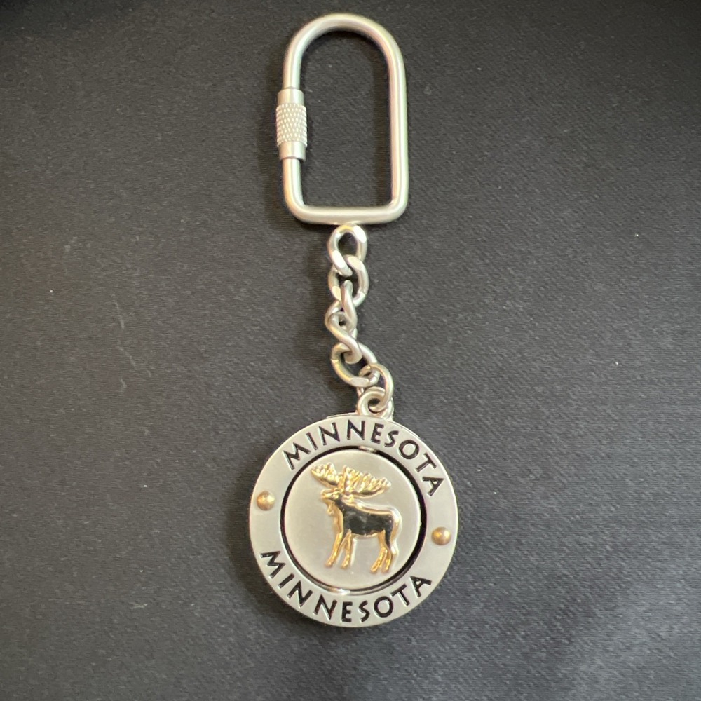 New- Minnesota Collectible Keychain Turning middle with Moose & Mallard Duck
